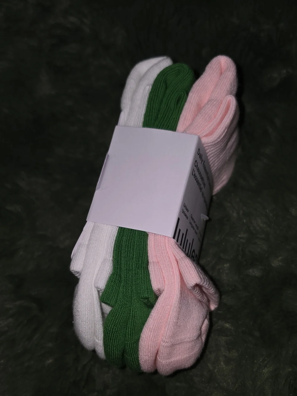 Lululemon Daily Essentials Quarter Length Socks, Nwts Sz Large!! PIAR,LEON, WHT